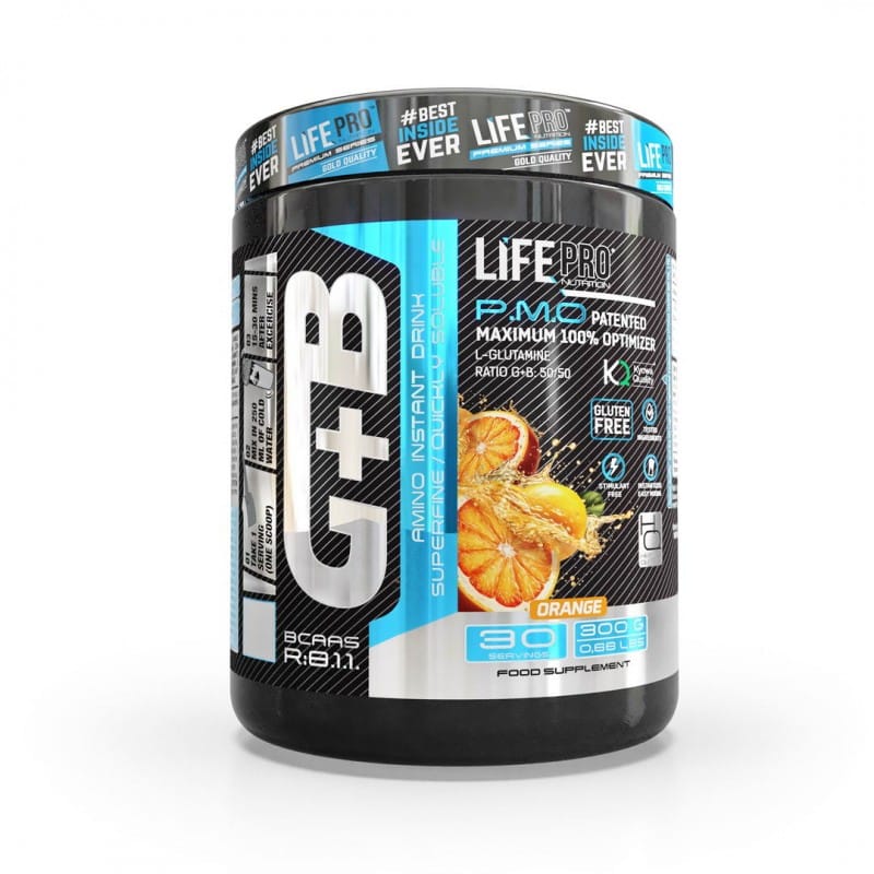 Bcaa+Glutamine LifePro 300g - Sabor Naranja